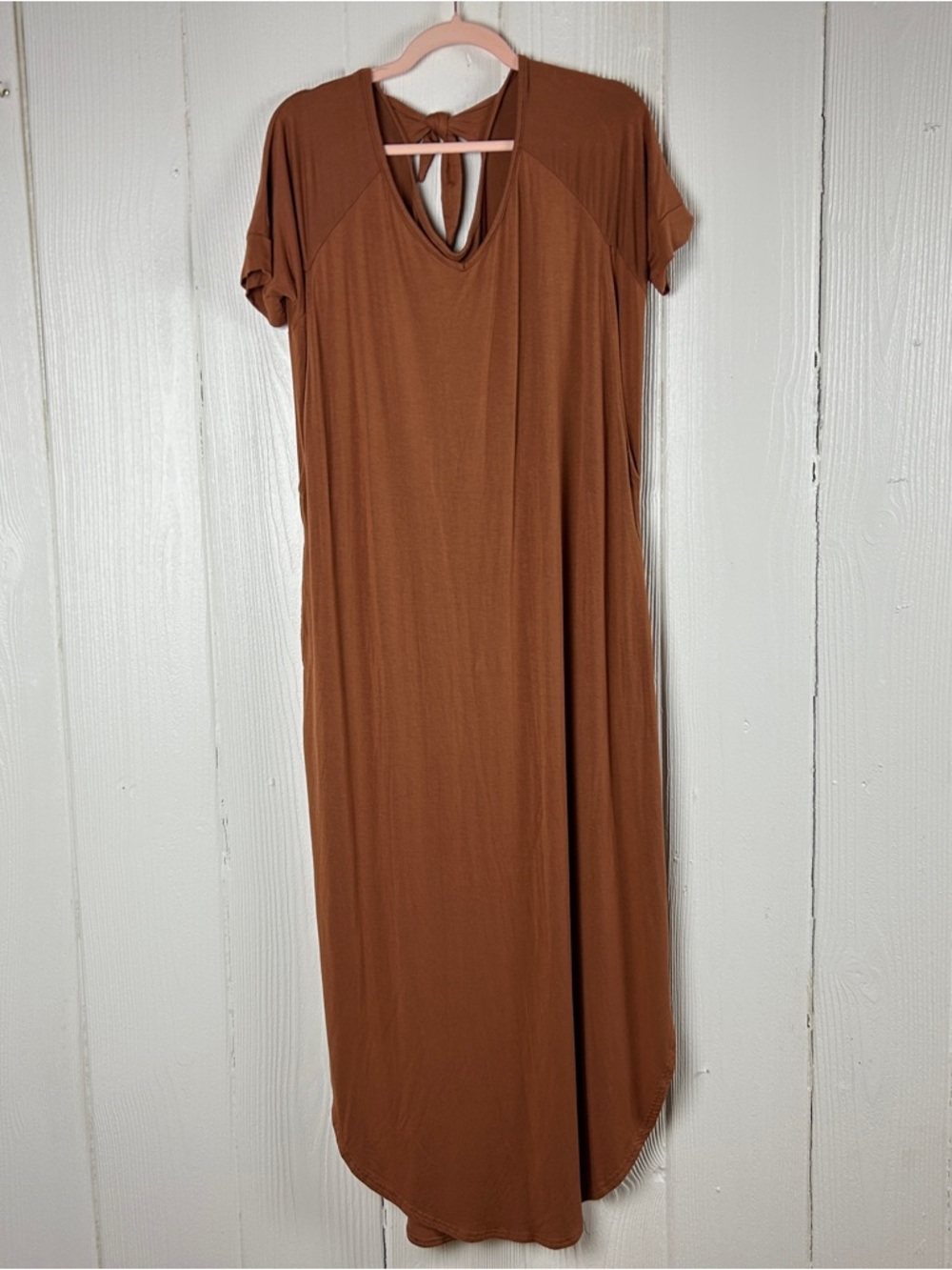 Latched Mama Rust Brown Tie-Back Nursing Dress Size XS/S